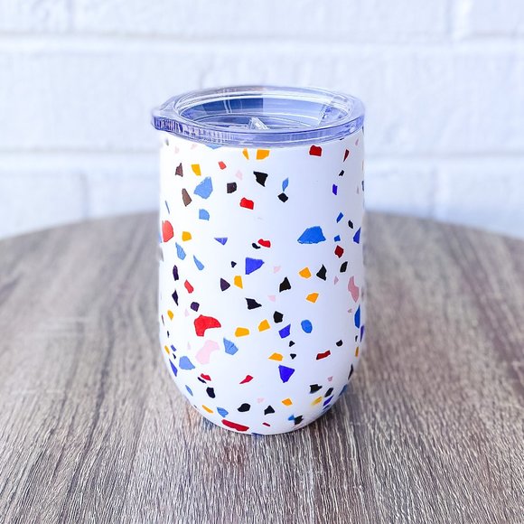 Other - 🌸3/$15 🌸 White Terazza Stainless Steel Wine Tumbler
